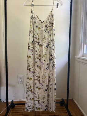Massimo Dutti Watercolor Floral Maxi Dress Sz 8